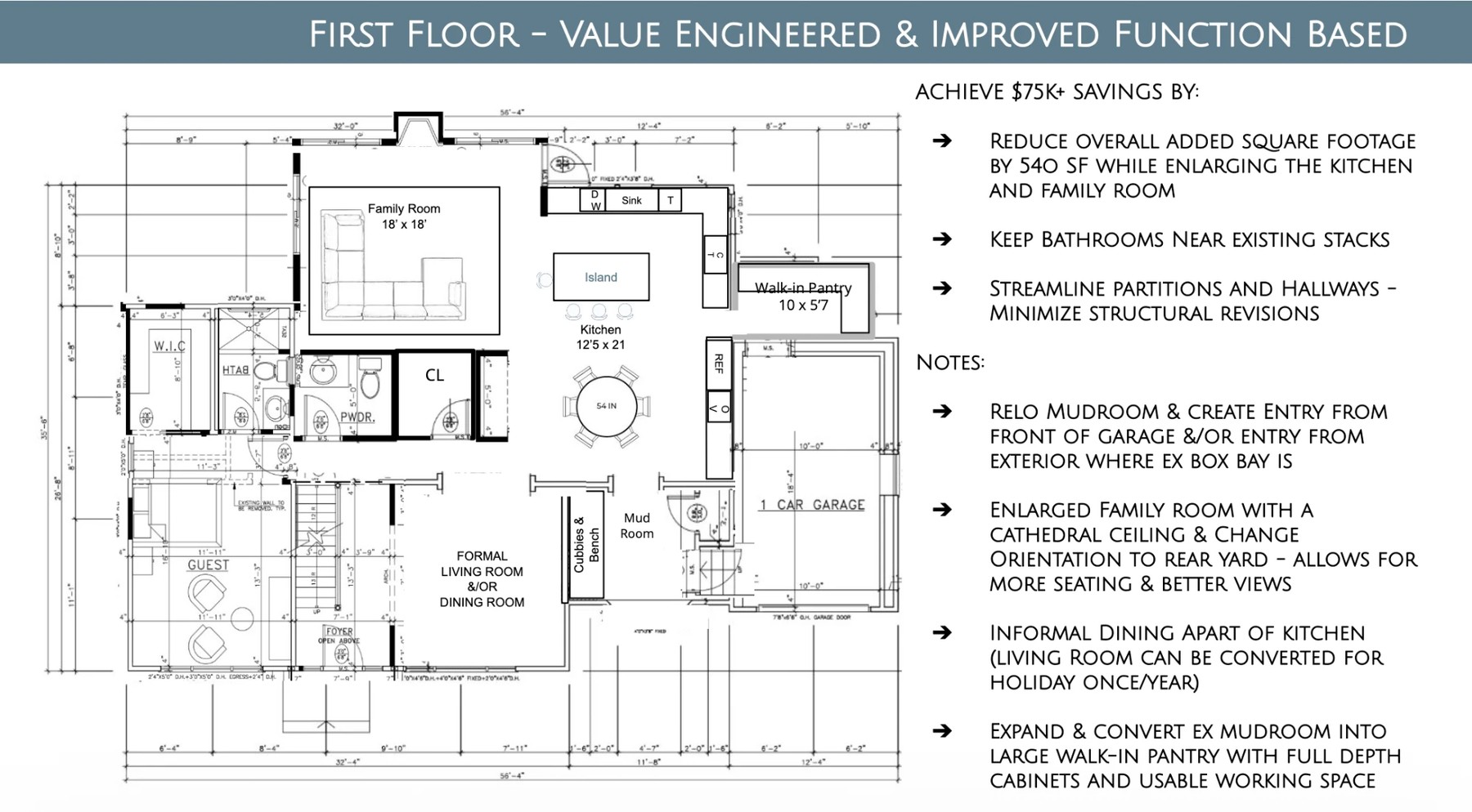 First floor — value-engineered & improved function