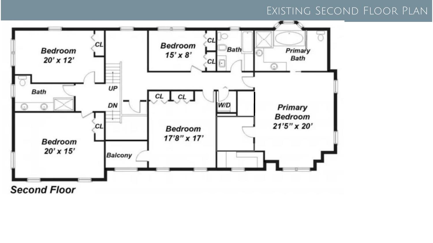 Existing second floor — as we found it